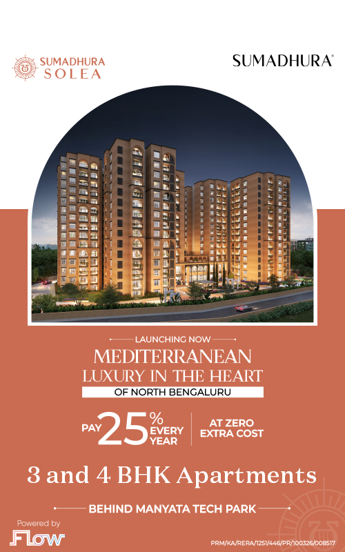LAUNCHING NOW – MEDITERRANEAN LUXURY IN THE HEART OF NORTH BENGALURU | 25% EVERY YEAR | 3 & 4 BHK APARTMENTS | BEHIND MANYATA TECH PARK | PAY AT ZERO EXTRA COST