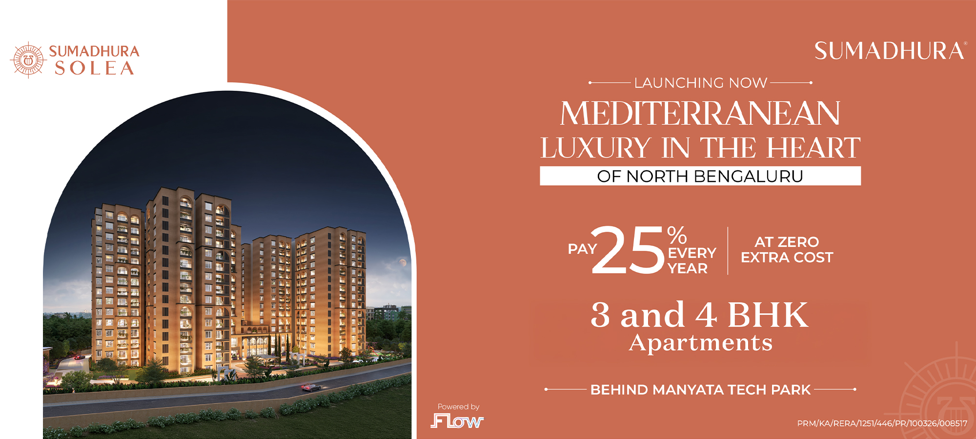 LAUNCHING NOW – MEDITERRANEAN LUXURY IN THE HEART OF NORTH BENGALURU | 25% EVERY YEAR | 3 & 4 BHK APARTMENTS | BEHIND MANYATA TECH PARK | PAY AT ZERO EXTRA COST